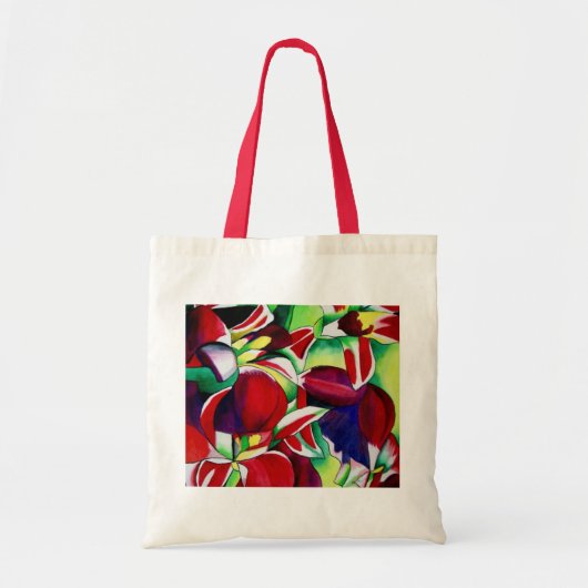 Crimson tropical Singapore Orchids flower art Tote Bag (Voorkant)