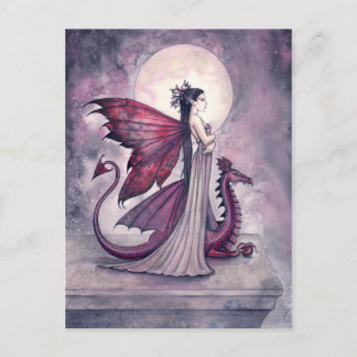 Crimson Twilight Fairy Draak Ansichtkaart Briefkaart