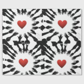 Crimson Unity: 🫳 zwart rood ♥️ ontwerp" Cadeaupapier (Vlak)