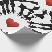 Crimson Unity: 🫳 zwart rood ♥️ ontwerp" Cadeaupapier (Hoek)