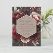 Crimson Velvet Wedding Kaart (Staand voorkant)