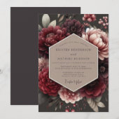 Crimson Velvet Wedding Kaart (Voorkant / Achterkant)