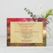 Crimson verlaat herfst bruiloft uitnodiging (Staand voorkant)