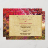 Crimson verlaat herfst bruiloft uitnodiging (Voorkant / Achterkant)