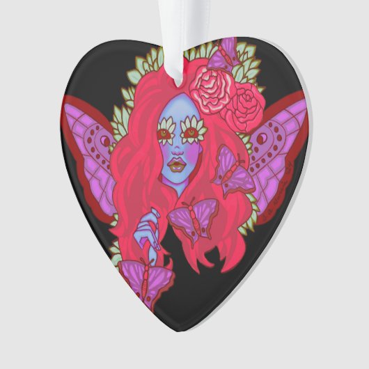 Crimson Violet Butterfly Fairy Ornament (voorkant)