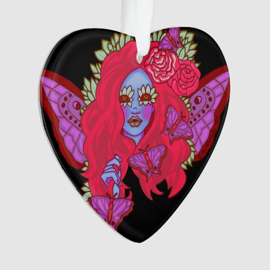 Crimson Violet Butterfly Fairy Ornament (voorkant)