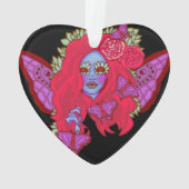 Crimson Violet Butterfly Fairy Ornament (achterkant)