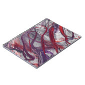 Crimson Violet Grey Abstract Flow Notitieboek (Linkerzijde)