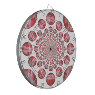 Crimson Vortex: Mooie Rode Cricketbal Kunst Dartbord