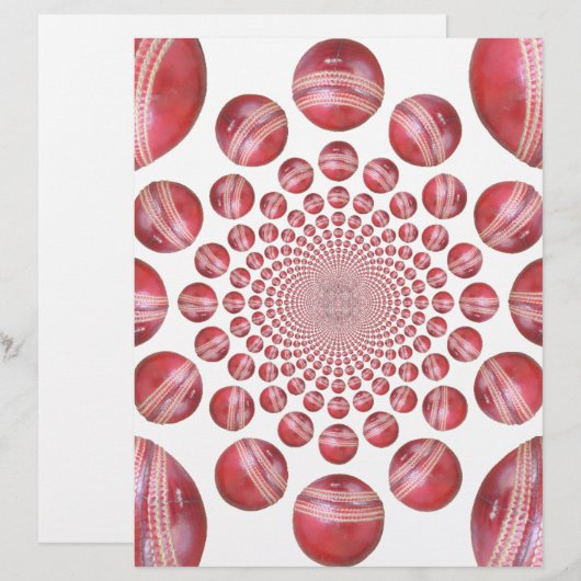 Crimson Vortex: Prachtige rode cricketbalkunst (Voorkant / Achterkant)