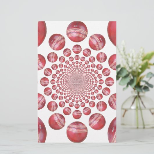 Crimson Vortex: Prachtige rode cricketbalkunst (Staand voorkant)