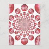 Crimson Vortex: Prachtige rode cricketbalkunst Briefkaart (Voorkant)
