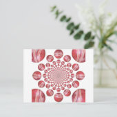 Crimson Vortex: Prachtige rode cricketbalkunst Briefkaart (Staand voorkant)