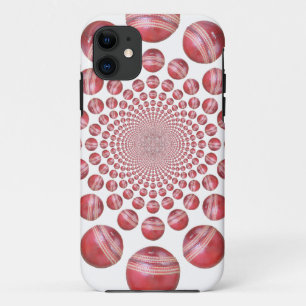 Crimson Vortex: Prachtige rode cricketbalkunst Case-Mate iPhone Case
