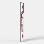 Crimson Vortex: Prachtige rode cricketbalkunst Case-Mate iPhone Case (Achterkant / Rechts)