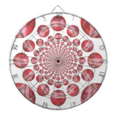 Crimson Vortex: Prachtige rode cricketbalkunst Dartbord (Voorkant)