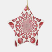 Crimson Vortex: Prachtige rode cricketbalkunst Keramisch Ornament (Rechts)