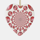 Crimson Vortex: Prachtige rode cricketbalkunst Keramisch Ornament (Rechts)