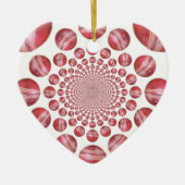 Crimson Vortex: Prachtige rode cricketbalkunst Keramisch Ornament (Voorkant)