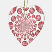 Crimson Vortex: Prachtige rode cricketbalkunst Keramisch Ornament (Links)