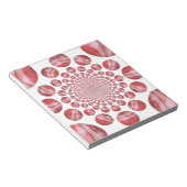 Crimson Vortex: Prachtige rode cricketbalkunst Notitieblok (Schuin)