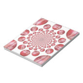 Crimson Vortex: Prachtige rode cricketbalkunst Notitieblok (Linkerzijde)