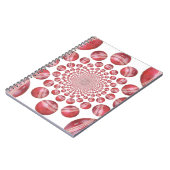 Crimson Vortex: Prachtige rode cricketbalkunst Notitieboek (Linkerzijde)