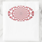 Crimson Vortex: Prachtige rode cricketbalkunst Ovale Sticker (Tas)