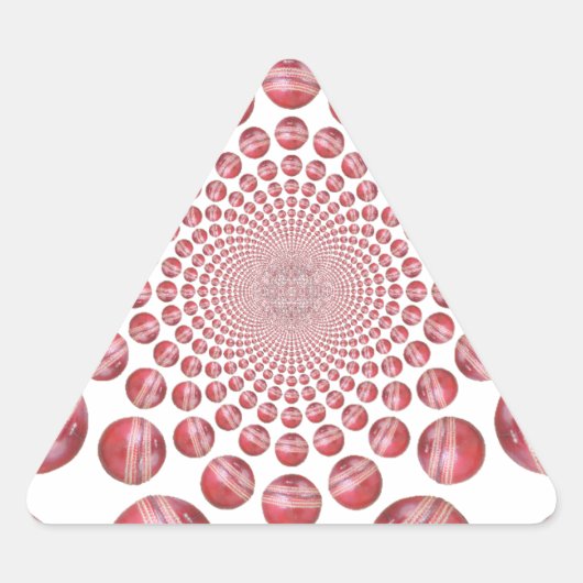 Crimson Vortex: Prachtige rode cricketbalkunst Sticker (Voorkant)