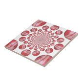 Crimson Vortex: Prachtige rode cricketbalkunst Tegeltje (Zijkant)