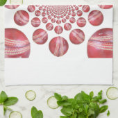 Crimson Vortex: Prachtige rode cricketbalkunst Theedoek (Gevouwen)