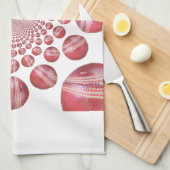 Crimson Vortex: Prachtige rode cricketbalkunst Theedoek (Quarter Fold)