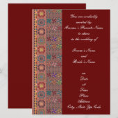 Crimson w. Color Tatreez Wedding Invitation Kaart (Voorkant / Achterkant)