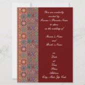 Crimson w. Color Tatreez Wedding Invitation Kaart (Voorkant)