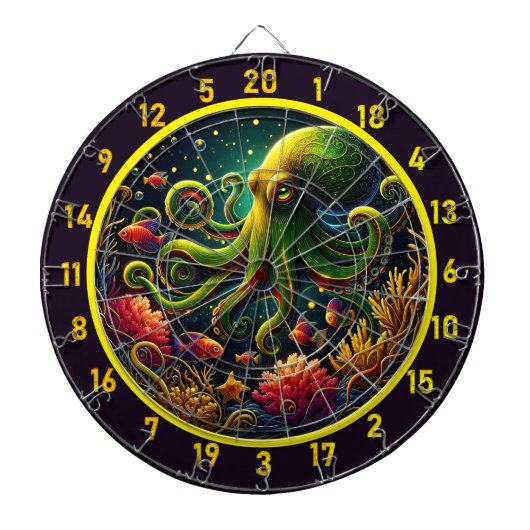 Crimson Wave Octopus Dartboard Dartbord (Voorkant)