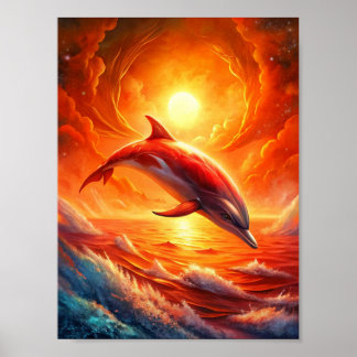 "Crimson Waves" Poster