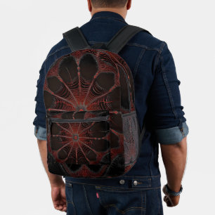 Crimson Web: Fractale dans met de Redback Spider Bedrukte Rugzak