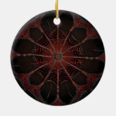 Crimson Web: Fractale dans met de Redback Spider Keramisch Ornament (Achterkant)