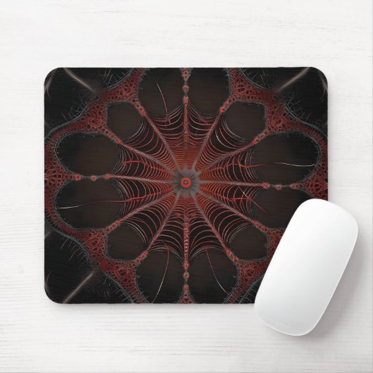 Crimson Web: Fractale dans met de Redback Spider Muismat (Met muis)