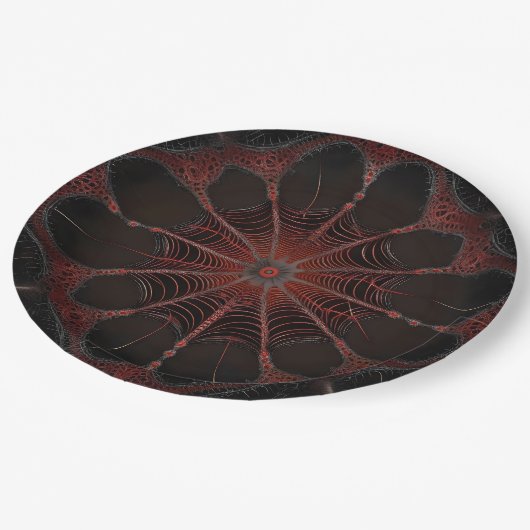Crimson Web: Fractale dans met de Redback Spider Papieren Bordje (Gekanteld)