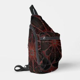Crimson Web: Fractale dans met de Redback Spider Sling Bag