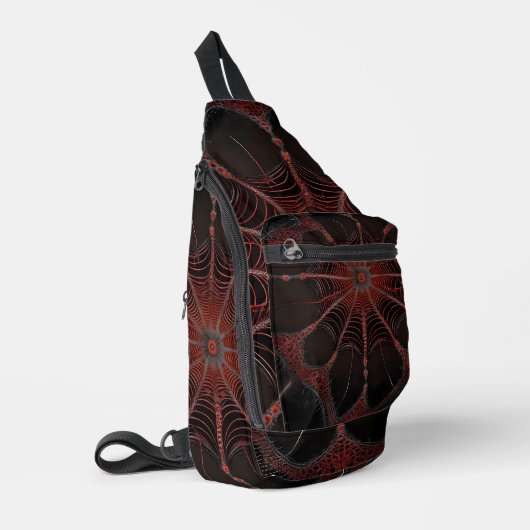 Crimson Web: Fractale dans met de Redback Spider Sling Bag (Linkerhoek)
