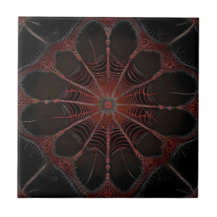 Crimson Web: Fractale dans met de Redback Spider Tegeltje