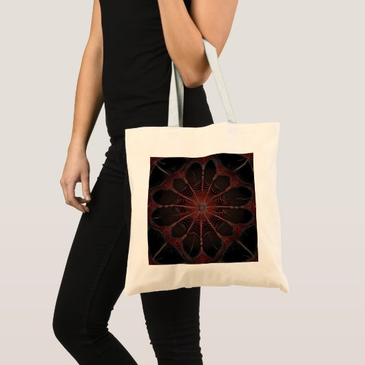 Crimson Web: Fractale dans met de Redback Spider Tote Bag (Voorkant (product))