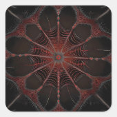 Crimson Web: Fractale dans met de Redback Spider Vierkante Sticker (Voorkant)
