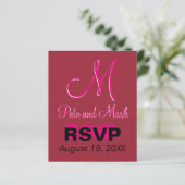 Crimson Wedding Monogram Value Budget Red Fabulous (Staand voorkant)