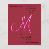 Crimson Wedding Monogram Value Budget Red Fabulous (Achterkant)