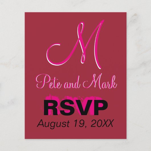 Crimson Wedding Monogram Value Budget Red Fabulous (Voorkant)