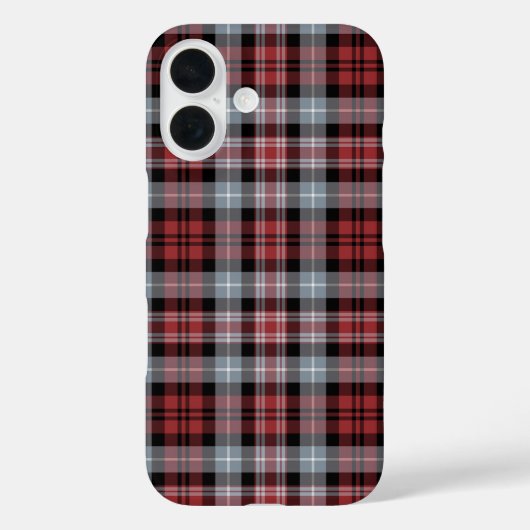 Crimson White en Black Plaid Case-Mate iPhone Case (Achterkant)