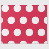 Crimson White Grote Polka Dots Cadeaupapier (Vlak)